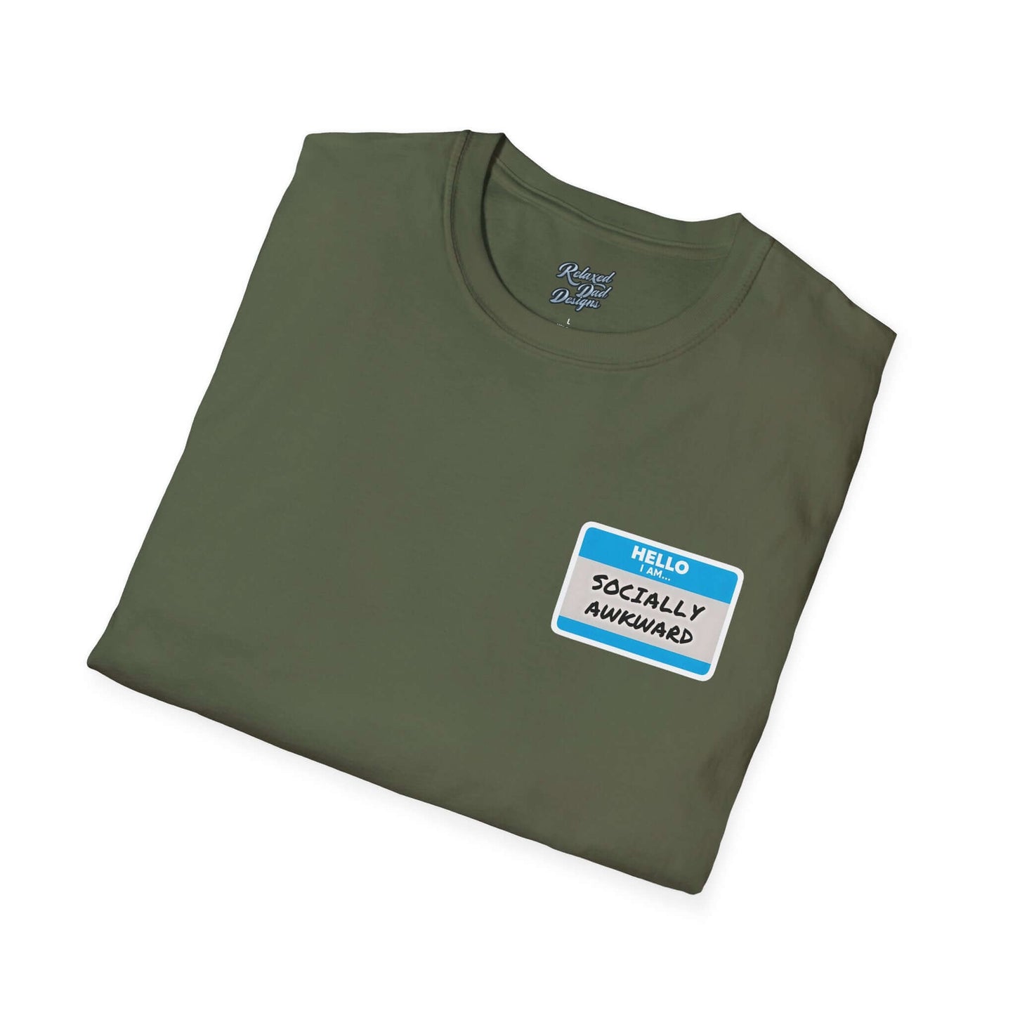 Relaxed Dad Designs - Socially Awkward Name Tag Tee