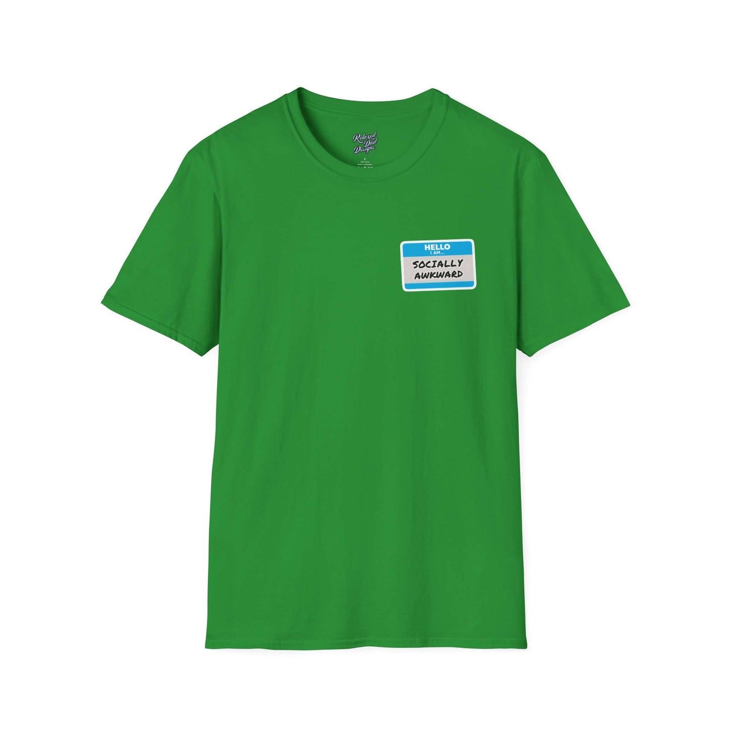 Relaxed Dad Designs - Socially Awkward Name Tag Tee